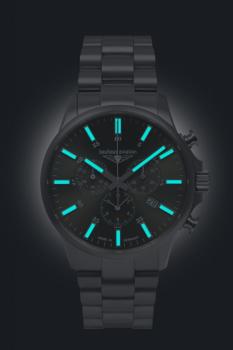 Preview: Bauhaus Aviation Herrenuhr Quarz Chronograph mit Titan-Gliederarmband